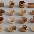 Rattan Storage Basket Weaving Basket Rattan Basket 3d model