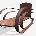 Traditional Wooden Sled With Curved Metal Frames For Winter Sports Equipment