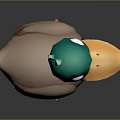 Cartoon 3D Duck Character With Green Head Yellow Beak And Orange Feet