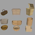 Various Woven Storage Baskets with Different Shapes for Home Organization