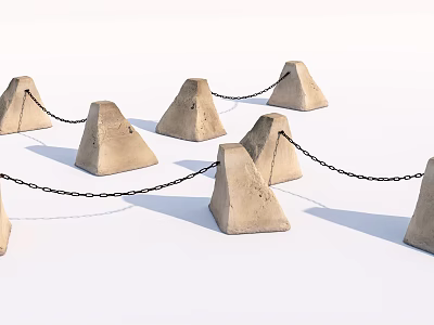 Modern car block stone stone pier 3d model