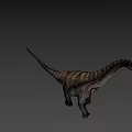 Dinosaur Game Movie Character with Red Head Long Neck and Striped Body