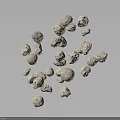 Various Sizes Shapes Wood And Stone Floating On Black Background