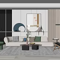 Modern sofa coffee table combination 3d model