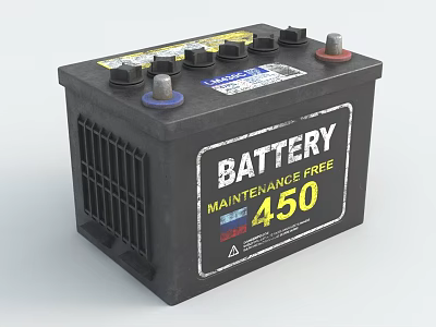 Durable Maintenance Free 450 Battery with Black Case and Top Terminals 3d model
