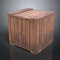 Rustic Wooden Cube Box With Plank Construction And Natural Wood Grain