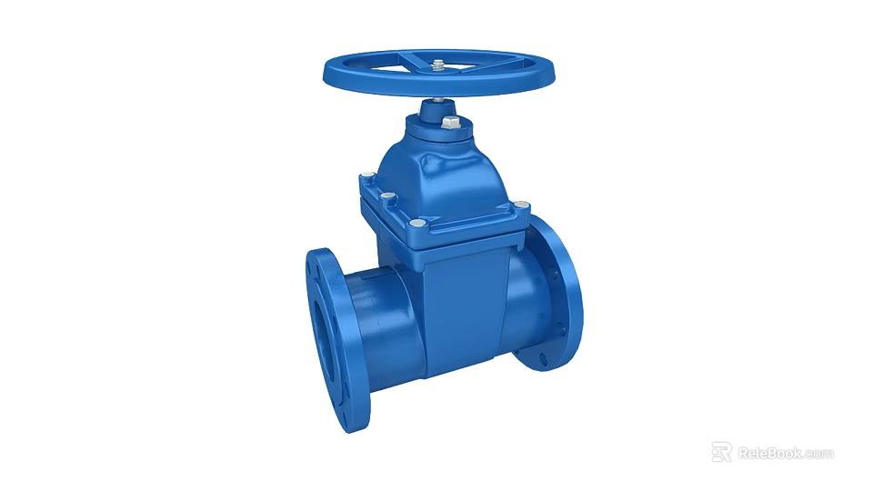 Blue Heavy Duty Industrial Gate Valve For Water Pipe Control System 3d model 