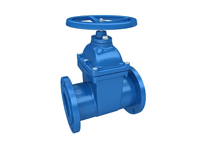 Blue Heavy Duty Industrial Gate Valve For Water Pipe Control System 3d model