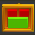 Modern Decorative Furniture With Yellow Frame Square Red Green Panel Black Stand Yellow Base