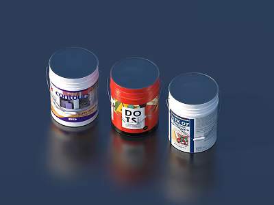 Different Colored Labeled Storage Jars As Practical Household Items For Home Storage 3d model
