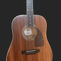 Wooden Acoustic Guitars As Musical Instruments Display From Different Angles On Stands