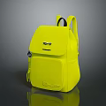 Vibrant Yellow Backpack With Modern Design Front Pocket And Logo Detail 3d model