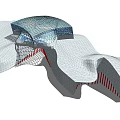 Futuristic Modern Architectural Design With Curved Mesh Roof And Smooth Surfaces