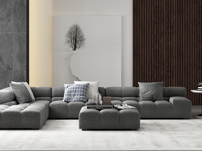 Modern corner sofa multiplayer sofa model