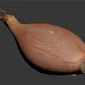 Fresh Whole Orange Red Onion on Dark Background with Natural Shine