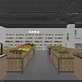 Aerial View Plan of Supermarket Layout With Shelves and Product Displays