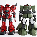 Smart Machines Featuring Red And Green Robot Models With Detailed Mechanical Design