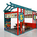 Song Dynasty Style Chinese Inn With Fairness Openness Justice And Wooden Tables
