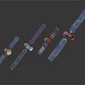 Multiple Satellites With Solar Panels Antennas And Metallic Structures In Space