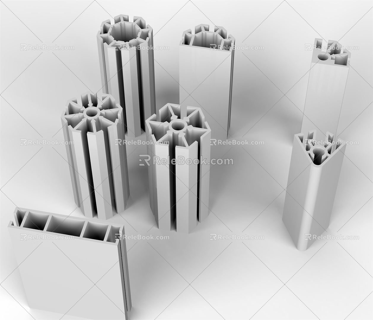 Aluminum profile for modern components 3d model