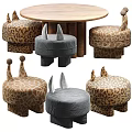 Various Animal Pattern Kids Chairs with Padded Seats and Horn Design