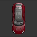 Red Sports Coupe with Black Roof Sleek Body and Reflective Surface