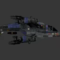 Detailed Science Fiction Spaceship Design Featuring Blue Gray Color And Multiple Engines