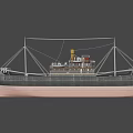 Vintage Ship With Black And Pink Hull Yellow Chimney Upper Deck Structure And Mast Cables