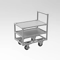 Industrial Equipment Cart With Two Layer Metal Shelves And Mobile Wheels