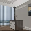 Modern Decorative Cabinet with White Drawers Displaying Jewelry Accessories and Flower Arrangement in Illuminated Compartments