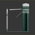 Green Metal Turnstile Gate with Railings for Public Access Control