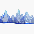 Blue Wireframe Mountain Like 3D Model Modern Abstract Artistic Sculpture 3d model