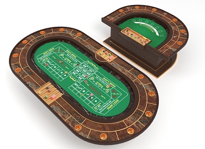 card table casino table gambling table gambling chips 3d model