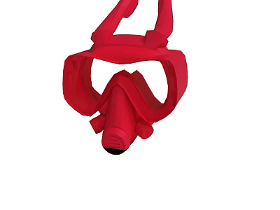 Red Full Face Respirator Mask For Safety And Personal Protection Gear 3d model