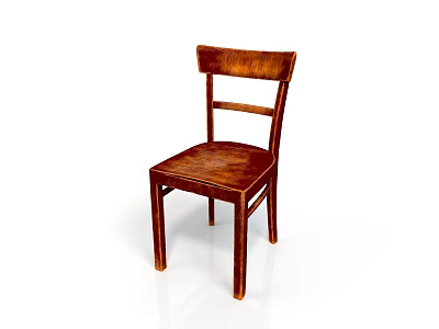 Classic Wooden Chair Design With Simple Backrest Sturdy Seat And Durable Legs 3d model