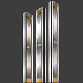 Modern Vertical Column Outdoor Lights With Metal And Wooden Accents For Illumination