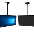 Two hanging TVs with different display screens and mounting brackets 3d model