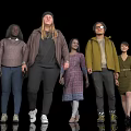 Group of Women with Diverse Ethnicities and Various Body Types Standing Together on Black Background