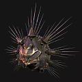 Unique Spiked Jewelry Ornament With Intricate Metal Design And Gemstone Details