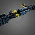 Advanced Interstellar Spacecraft With Cylindrical Modules Yellow Spherical Components And Solar Panels