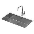 Golden Kitchen Sink With Chrome Faucet And Built In Drain Multiple Color Options