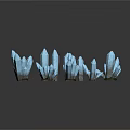 Blue Crystal Decorative Ornament Set with Various Sizes and Shapes for Home Decoration