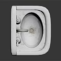 Modern White Bathroom Basin With Chrome Faucet And Metal Stand