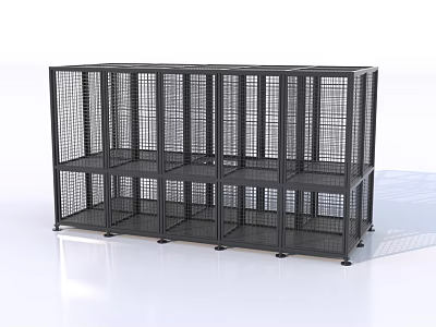 Black Metal Mesh Multi Tier Storage Shelf With Open Design And Display Function 3d model