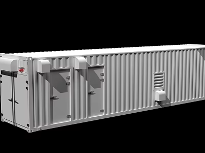 High Quality White Containerized Industrial Equipment With Ventilation Vents And Access Doors 3d model
