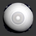 Modern Projection Surveillance Device With White Spherical Body And Blue Components 3d model