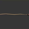 Long Wooden Handle With Two Pink Sweet Potatoes Isolated On Black Background With Reflection