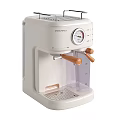 White CHANGHONG Coffee Machine With Round Dial Brown Handles And Transparent Reservoir Design