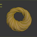 Golden Spiral Ring Shaped Metallic Clothing Accessory With Twisted Design For Trendy Looks