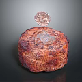 Unique Detailed Rock Carving Sculpture With Coin On Top Surface